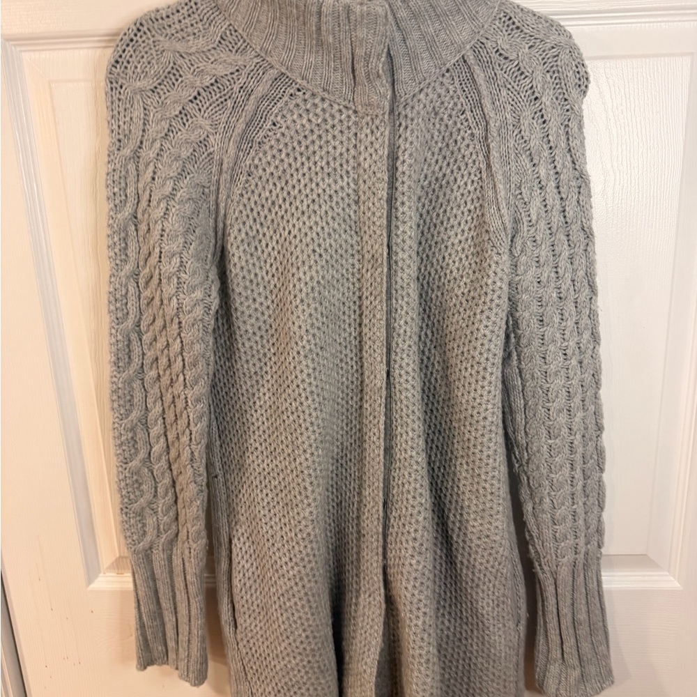 Cynthia Rowley Gray Cable Knit Turtleneck Sweater